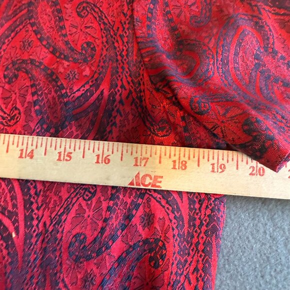 Jessica Satin Paisley Print Blouse Kimono Women's Size 12 Red Boho Bohemian - Picture 4 of 8